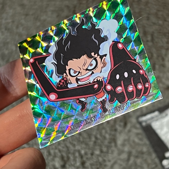 One Piece Monkey D. Luffy Holographic Wafer Sticker Seal Lot of 4 Official Anime - Picture 8 of 10